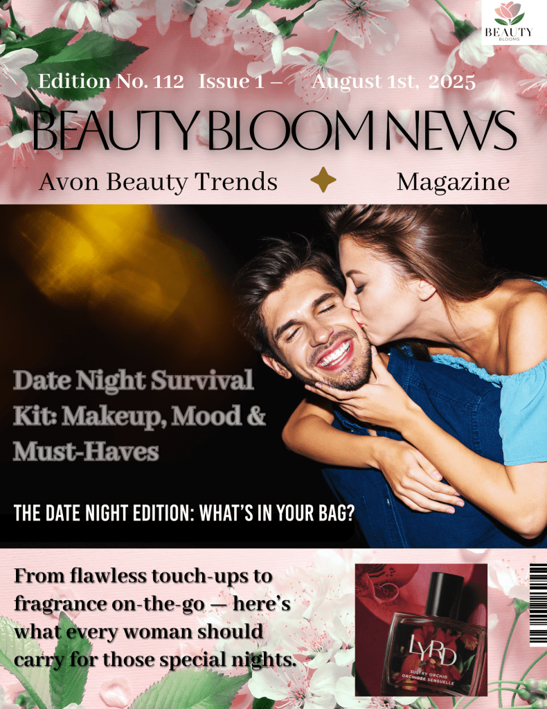 Beauty Bloom News August 2025 cover featuring skincare tips and summer beauty trends
